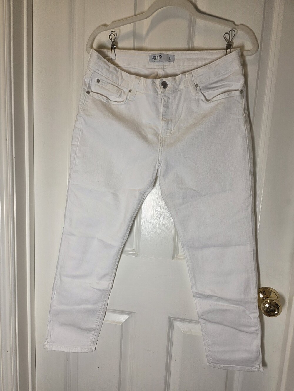 Just Black White Straight Leg Women's Jeans